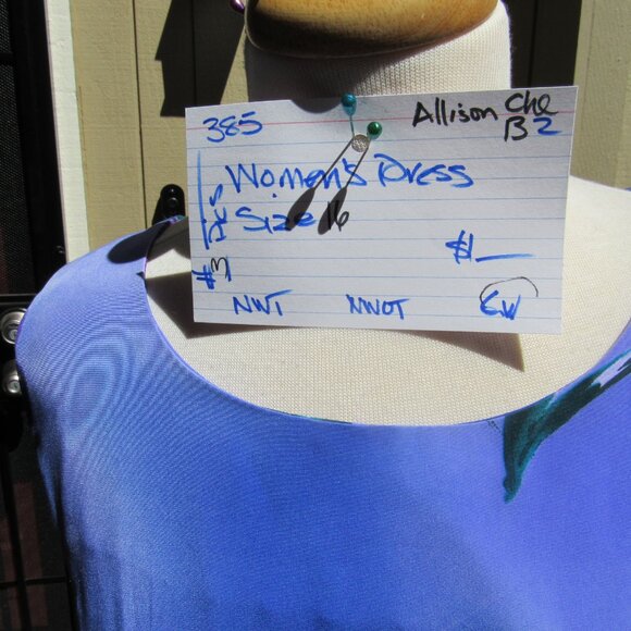 #385 WOMEN'S FLORAL PRINT LONG DRESS BY ALLISON CHE (SIZE 16) - Picture 2 of 3